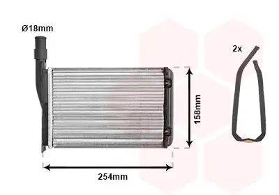 Handler.Part Heat exchanger, interior heating VAN WEZEL 43006087 1