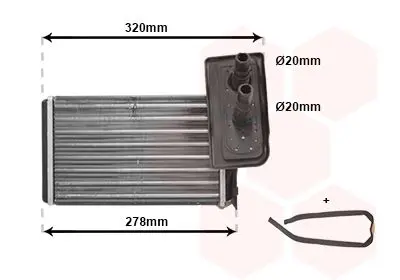 Handler.Part Heat exchanger, interior heating VAN WEZEL 43006099 1