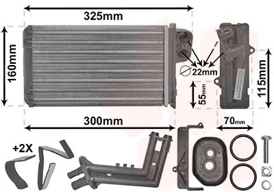 Handler.Part Heat exchanger, interior heating VAN WEZEL 43006227 1