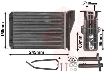 Handler.Part Heat exchanger, interior heating VAN WEZEL 43006249 1