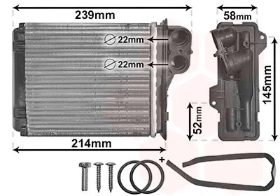 Handler.Part Heat exchanger, interior heating VAN WEZEL 43006398 1