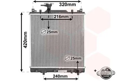 Handler.Part Radiator, engine cooling VAN WEZEL 52002082 1