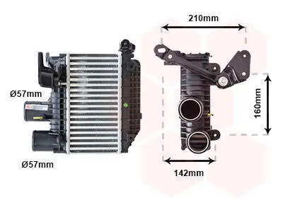 Handler.Part Intercooler, charger VAN WEZEL 53004365 1