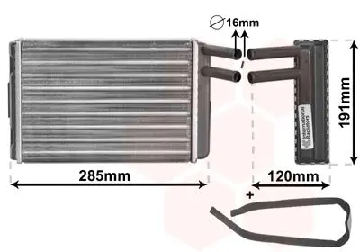 Handler.Part Heat exchanger, interior heating VAN WEZEL 59006096 1