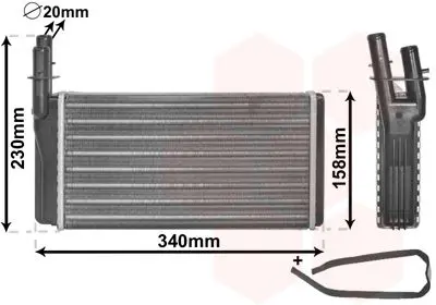 Handler.Part Heat exchanger, interior heating VAN WEZEL 73006074 1