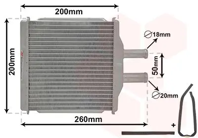 Handler.Part Heat exchanger, interior heating VAN WEZEL 81006088 1