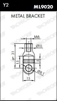 Handler.Part Gas spring, boot-/cargo area MONROE ML5006 6