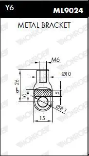 Handler.Part Gas spring, bonnet MONROE ML5522 9