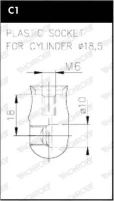 Handler.Part Gas spring, bonnet MONROE ML6319 7