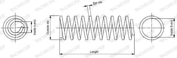 Handler.Part Coil spring MONROE SE0012 1