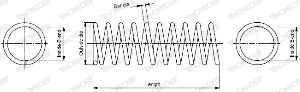 Handler.Part Coil spring MONROE SE0093 1