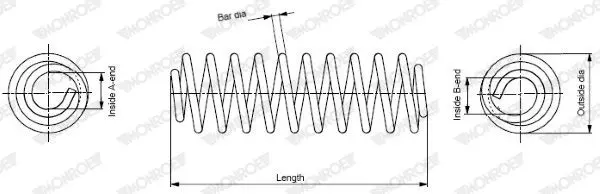 Handler.Part Coil spring MONROE SE3437 1