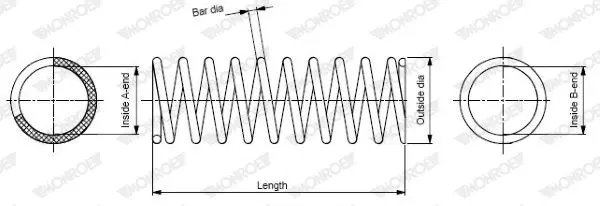 Handler.Part Coil spring MONROE SP0021 1