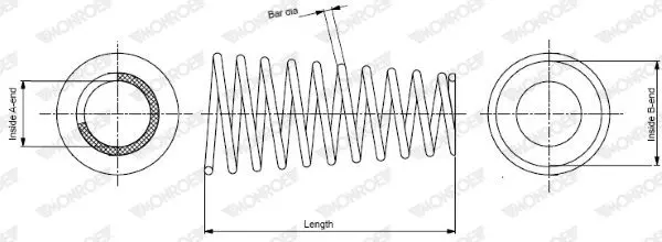 Handler.Part Coil spring MONROE SP0115 1