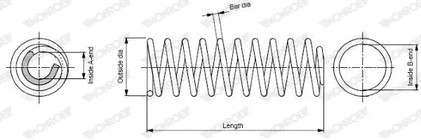 Handler.Part Coil spring MONROE SP1938 1