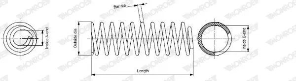 Handler.Part Coil spring MONROE SP1950 1