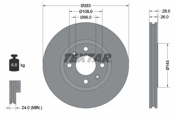 Handler.Part Brake disc TEXTAR 92078700 1