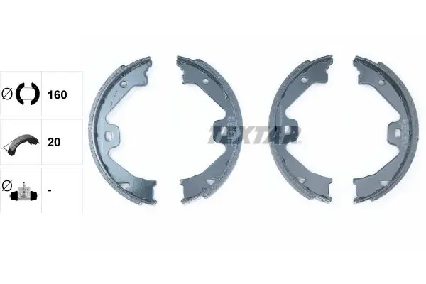 Handler.Part Brake shoe set, parking brake TEXTAR 91060300 2