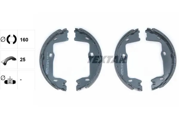 Handler.Part Brake shoe set, parking brake TEXTAR 91018400 1