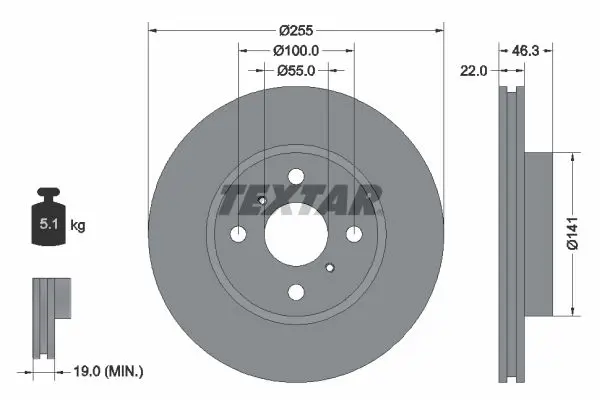 Handler.Part Brake disc TEXTAR 92156100 1