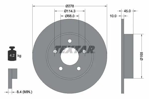 Handler.Part Brake disc TEXTAR 92125703 1