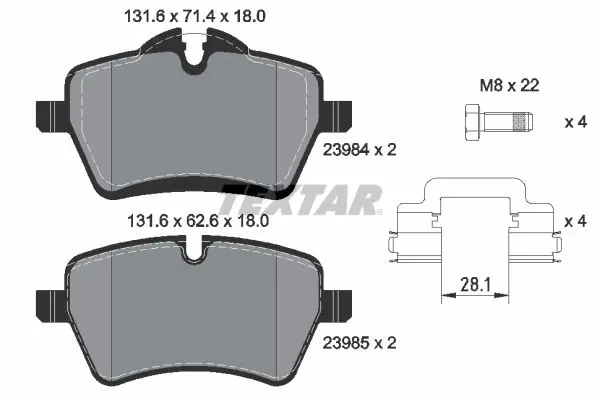 Handler.Part Brake pad set, disc brake TEXTAR 2398404 1