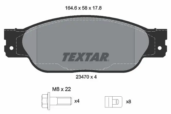 Handler.Part Brake pad set, disc brake TEXTAR 2347001 1