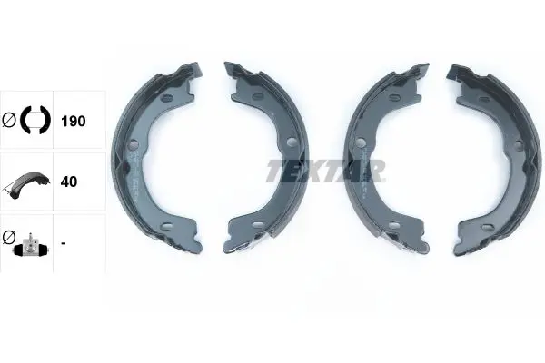 Handler.Part Brake shoe set, parking brake TEXTAR 91075300 2