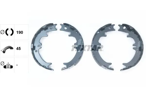 Handler.Part Brake shoe set, parking brake TEXTAR 91060500 2