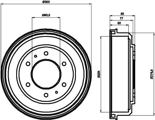 Handler.Part Brake drum TEXTAR 94016300 1