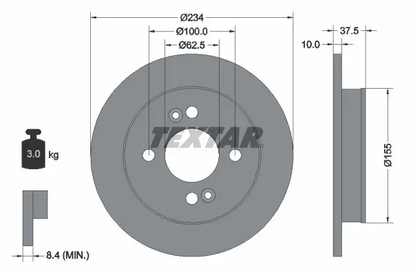 Handler.Part Brake disc TEXTAR 92147203 1