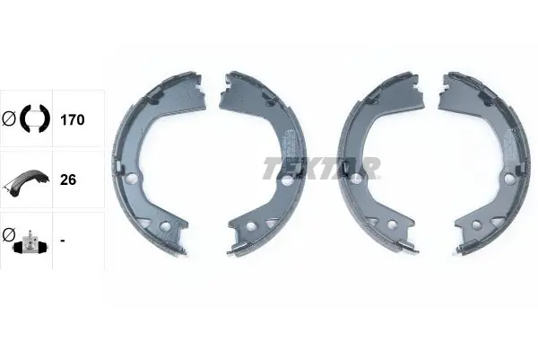 Handler.Part Brake shoe set, parking brake TEXTAR 91080900 2