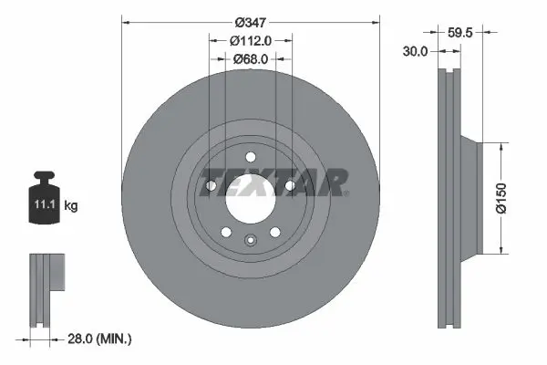 Handler.Part Brake disc TEXTAR 92132400 1