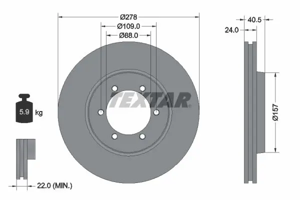 Handler.Part Brake disc TEXTAR 92138400 1