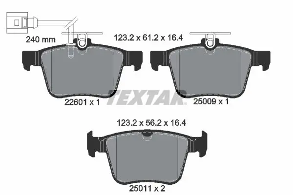 Handler.Part Brake pad set, disc brake TEXTAR 2260101 1