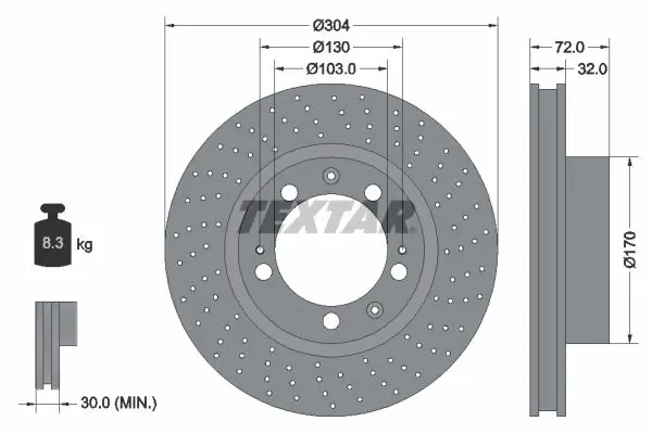 Handler.Part Brake disc TEXTAR 92076100 1