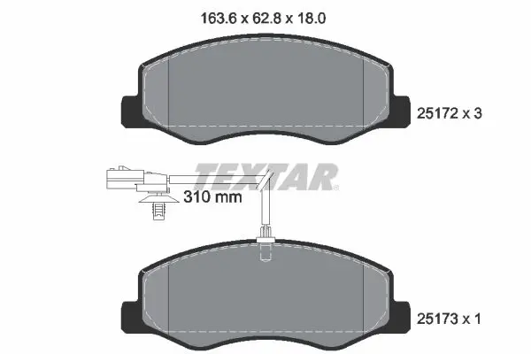 Handler.Part Brake pad set, disc brake TEXTAR 2517201 1