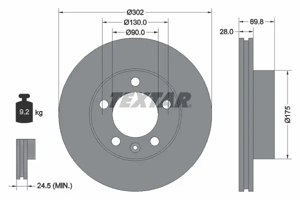 Handler.Part Brake disc TEXTAR 92228603 1