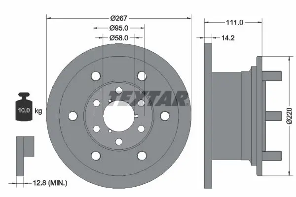 Handler.Part Brake disc TEXTAR 93019400 1