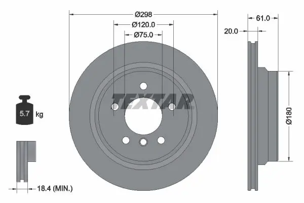 Handler.Part Brake disc TEXTAR 92075100 1