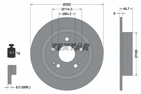 Handler.Part Brake disc TEXTAR 92204303 1