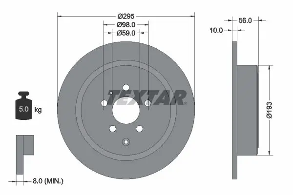 Handler.Part Brake disc TEXTAR 92074100 1