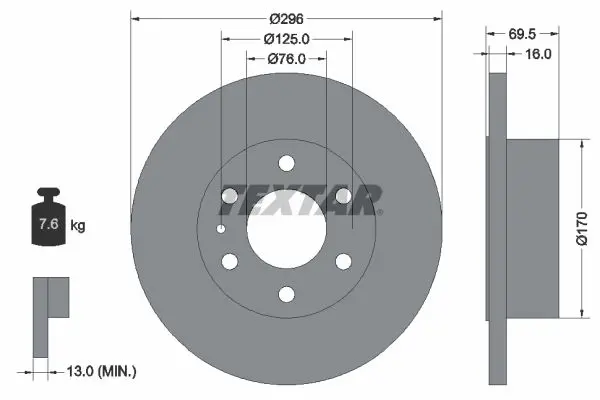 Handler.Part Brake disc TEXTAR 93229100 1