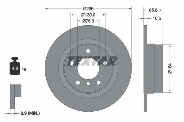 Handler.Part Brake disc TEXTAR 92133103 1