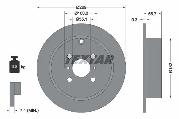 Handler.Part Brake disc TEXTAR 92126203 1