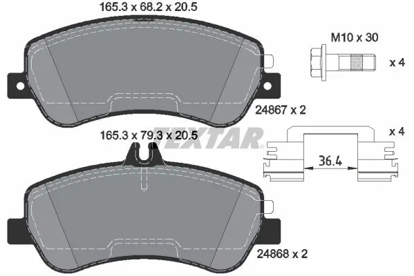 Handler.Part Brake pad set, disc brake TEXTAR 2486781 1