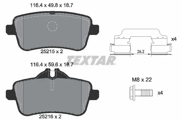 Handler.Part Brake pad set, disc brake TEXTAR 2521501 1