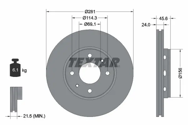 Handler.Part Brake disc TEXTAR 92100403 1