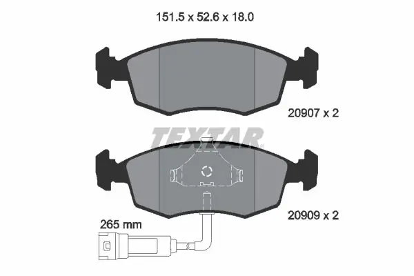 Handler.Part Brake pad set, disc brake TEXTAR 2090702 1