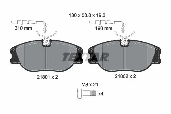 Handler.Part Brake pad set, disc brake TEXTAR 2180101 1